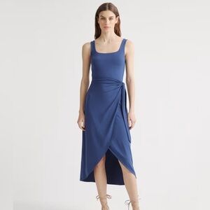 Quince Wm'sTencel Jersey Side Tie Dress Size Medium Navy #24